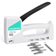 HAUSHOF Upholstery Staple Gun Kit Type 53 Light Duty Stapler with 800 Staples and Staple Remover for Wood Fabric DIY and Home Decoration