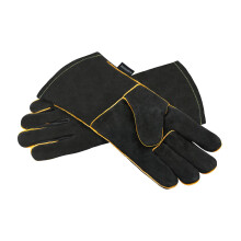 OLSON DEEPAK Leather Heavy Duty Heat Resistant Safety Gauntlet Gloves,Used for Welding,Fireplace,Oven,Woodburner,Stoves,BBQ,1pair