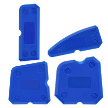 XCOZU 4-Piece Portable Blue Silicone Caulking Kit - Multi-Edge Sealant Applicator Tool Smoother Mastic Tool for Kitchens, Bathrooms