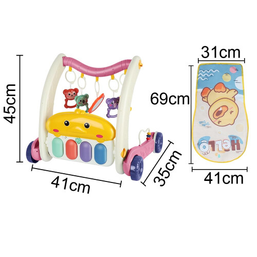 2 in 1 Baby Walker and Activity Center with Adjustable Push Resistance and Removable Activity Panel 1