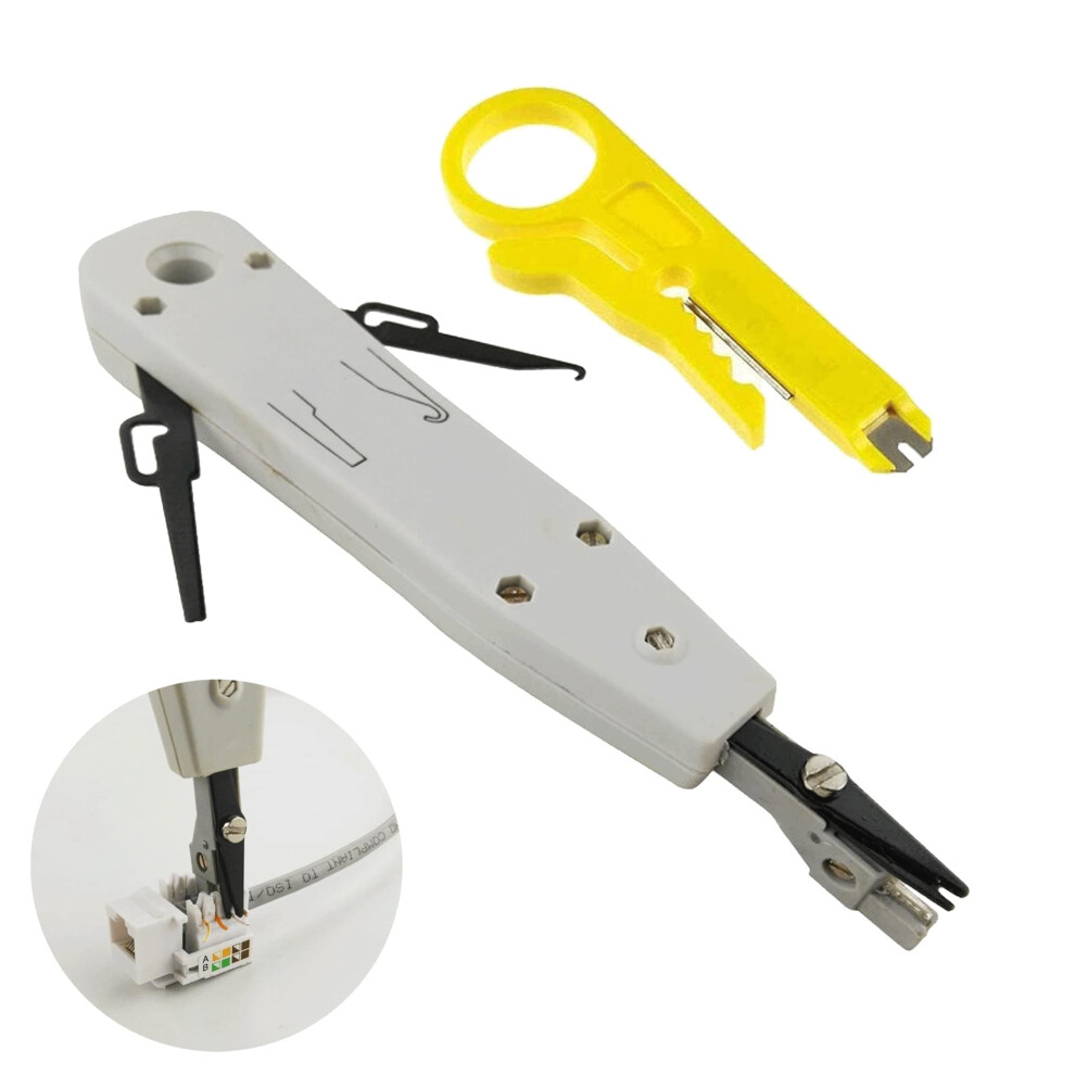 Punch Down Tool, Professional Ethernet Punchdown Tool For Rj45 Socket Cat5/Cat6/Ca7 & Telephone Cable Impact Terminal Insertion Tools With Wire 5051226906251