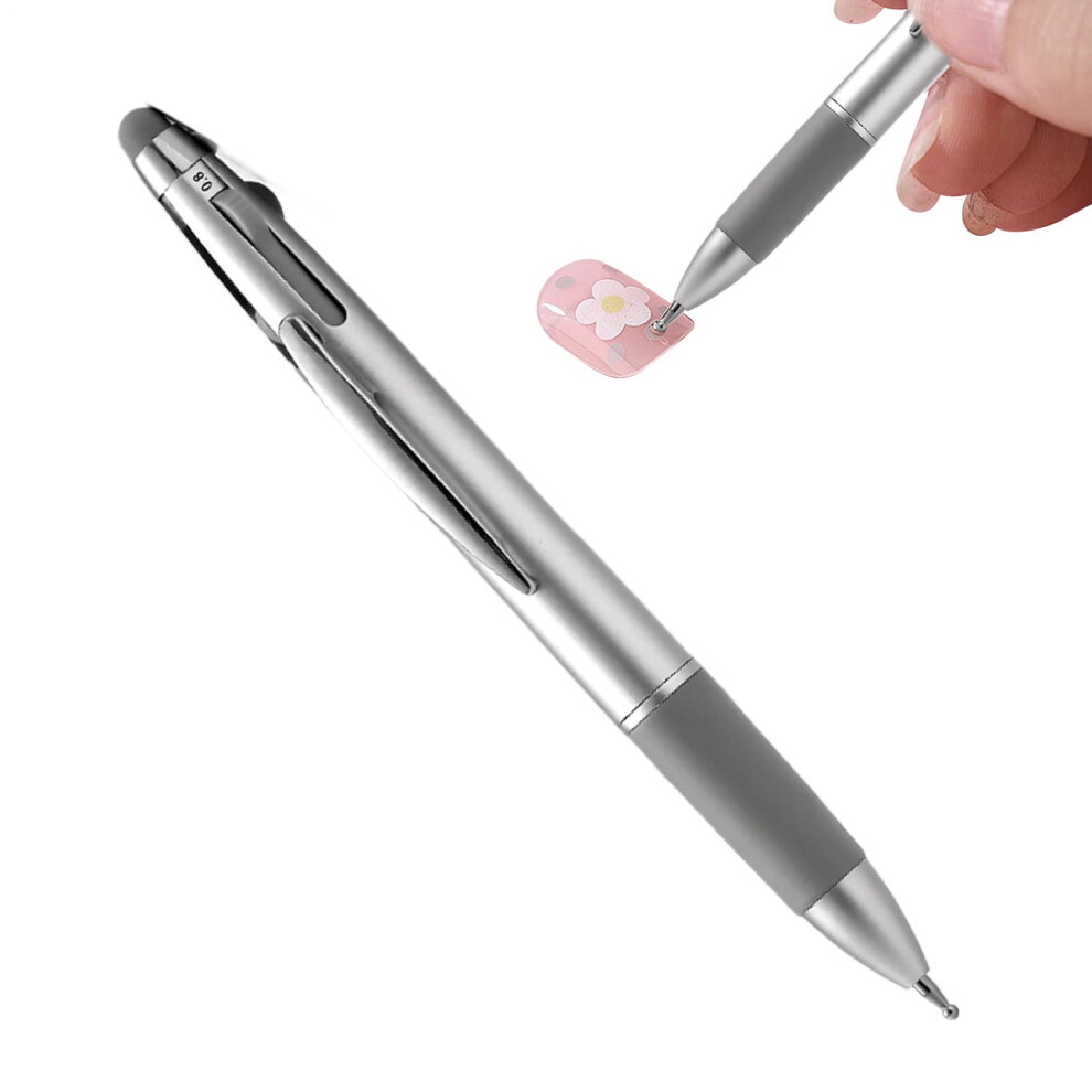 5in1 Retractable Nail Dotting Tool with Precision MultiSize Tips for Gel Polish Manicure