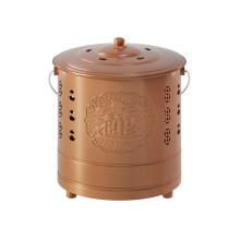 Stainless Steel Burn Barrel with Lid and Handle, Gold Outdoor Incinerator for Yard Waste, 10in