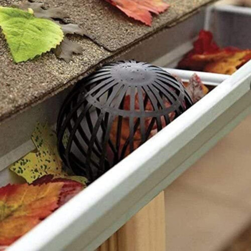 OrionMart Plastic Gutter Guards Downpipe Adjustable Black Filters  2 P