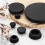 sourcing map Silicone Hole Plug for 45mm/1.77" Rubber Stoppers Black 4