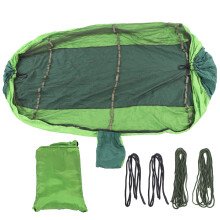 Breathable Hammock With Integrated Mosquito Protection Durable Quick Drying Nylon For Travel And Camping Easy Hanging System For Trees Or Poles