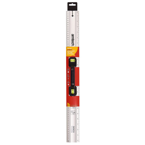 Amtech P4035 600mm (24") Rule with spirit level 1