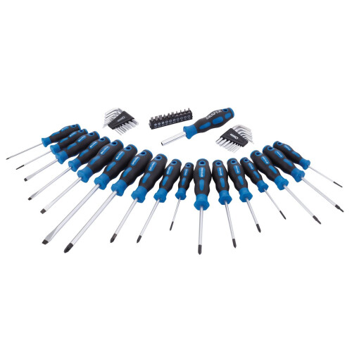 Draper Draper 44 Piece Precision Screwdriver Hex Key and Bit Set | Soft Grip Drivers Hand Tools | DIY and Professional Kit | Tool Stand | Magnetic Tips 1