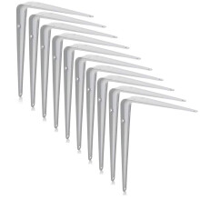 XFORT London Shelf Brackets, Wall Mounted Shelve Brackets, Shelving Support Brackets, Book Shelf Bracket, Floating Shelve Bracket. [White, 10 Pack]