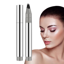 Waterproof Eyebrow Pencil Gray Black with UltraFine Tip, Smudge Proof 2in1 Brow Filler