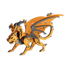Mechanical Manticore Metal Model Kit with MythologyInspired Design, 3D Puzzle in Black and Orange