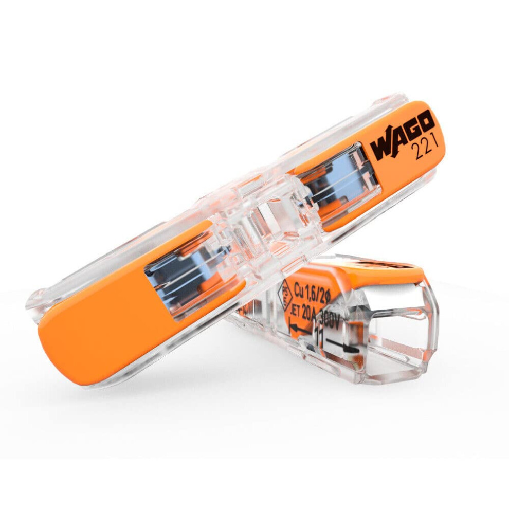 Wago Inline Splicing Connector With Lever, For All Conductor Types, Max. 4 Mmâ², 2-Conductor, Transparent Housing, Surrounding Air Temperature, Max 85 5003167004930
