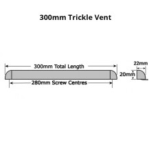 GB DIY Store 5 x uPVC Window Trickle Slot Vent White 300mm White Redu