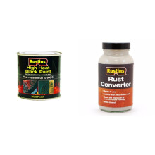 Rustins 250ml High Heat Paint - Black, HRBL250 & R