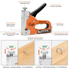 Heavy Duty Staple Gun BeiHeng 3 in 1 Upholstery Staple Nail Steel Gun