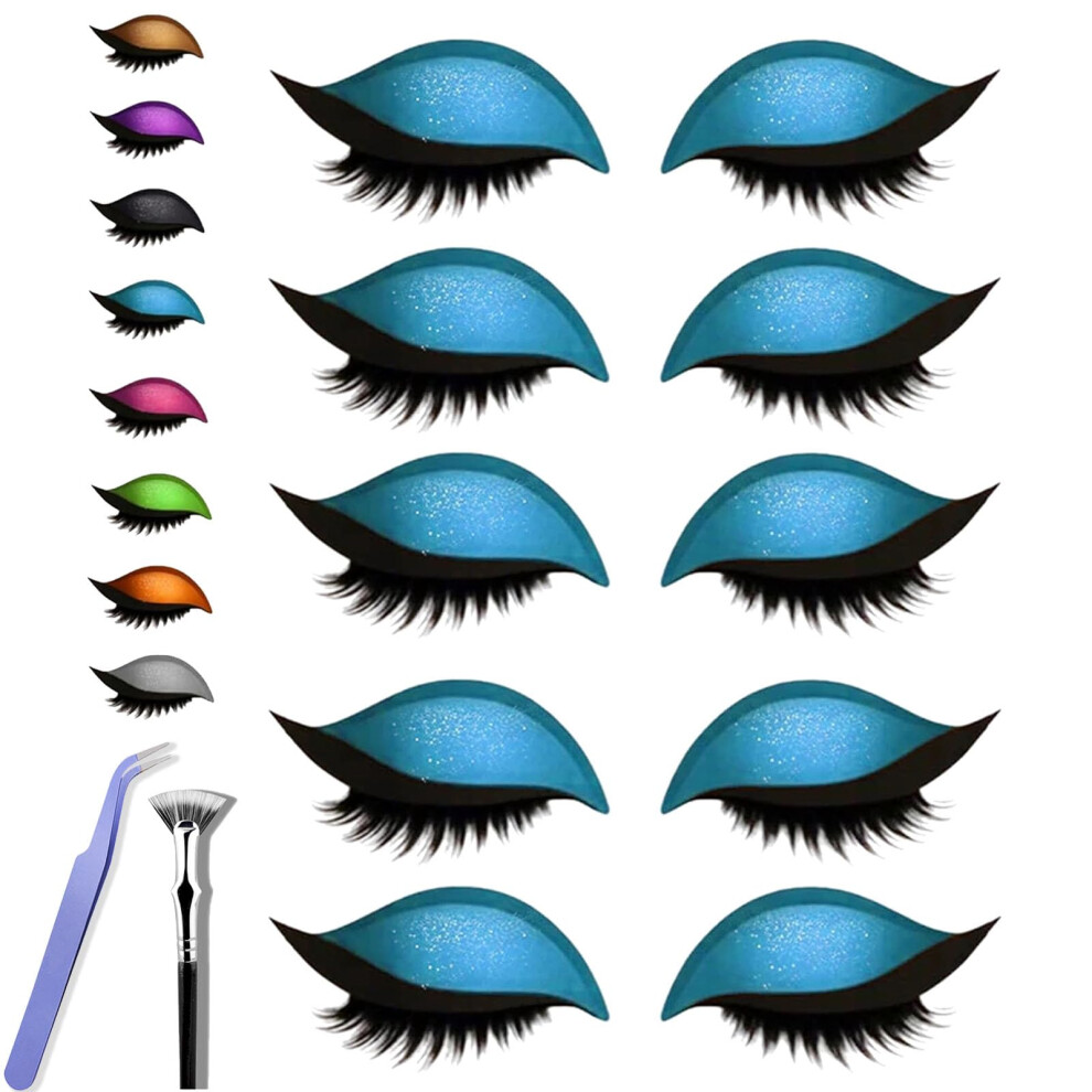 Eyelash Stickers 2in1 Reusable False Eyelashes with Eyeshadow Strips, Sweatproof, Natural Curl