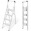 KINGRACK 4 Step Aluminium Step Ladder with Handrail, 330lbs Silver 1