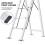 KINGRACK 4 Step Aluminium Step Ladder with Handrail, 330lbs Silver 3