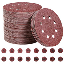 Toowood 200pcs 125mm Sanding Discs, 8-Hole Dustless Hook & Loop sand paper, 40-2000 Multi-Grit Professional Abrasive Discs for Orbital Sander