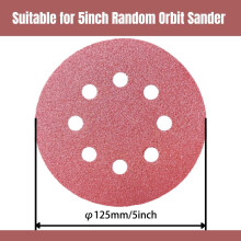 Toowood 200pcs 125mm Sanding Discs, 8-Hole Dustless Hook & Loop sand paper, 40-2000 Multi-Grit Professional Abrasive Discs for Orbital Sander, Woodwo