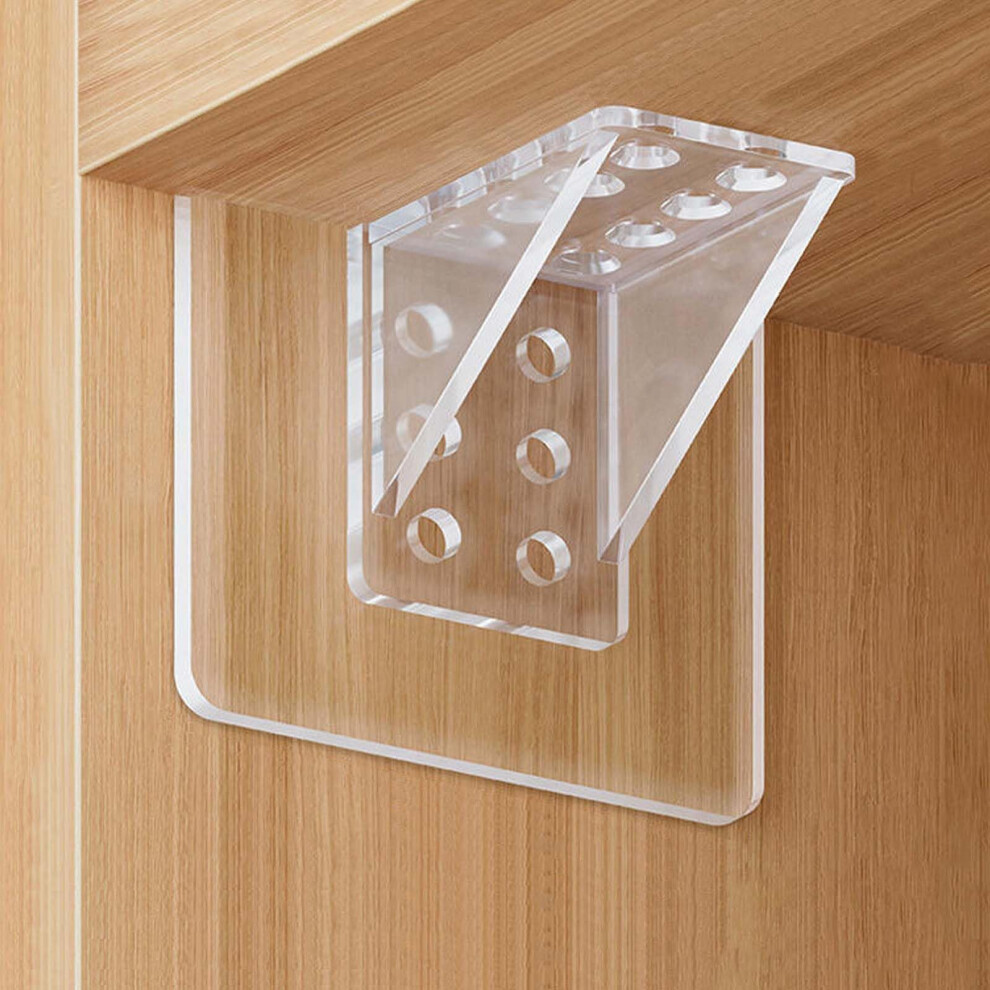 Shelf Support Pegs,10Pcs Cupboard Shelf Supports,Self Adhesive Shelves Clips,Strong Partition Holders,Wardrobe Partition Holder Fixing Sticking Hook 5051226625800