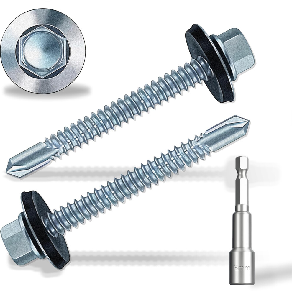 Hxjdam 40Pcs Roofing Screws With Rubber Washers, 4 49287134