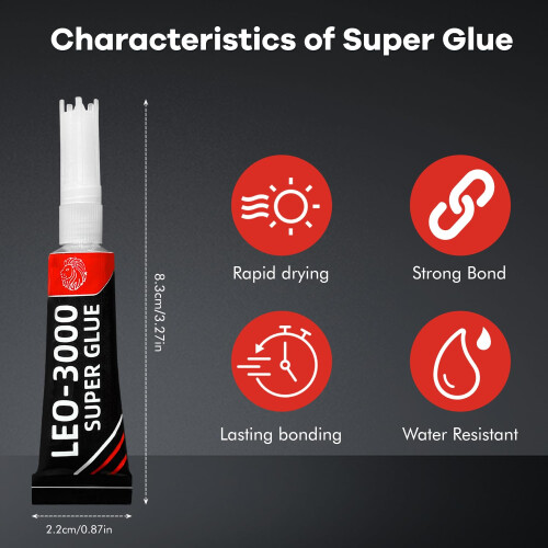 Super Glue 3 Pack – All Purpose Strong Adhesive with Precision Nozzle