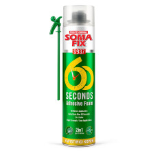 Expanding Foam - Grabs in 60 Seconds, Filler Foam Gun for Brick, Concrete, Stone & More - All Weather + Dual Nozzle (Gun & Straw) - 750ML