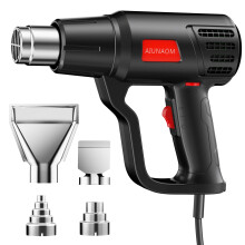 Professional 2000W Heat Gun, AIUNAOM Fast Heating 50- 650 Hot Air Gun Dual Temp Settings for Paint Removing Heat Shrink Wrapping (Black)