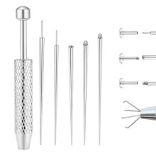AstraGlam 6PCS Piercing Tool Kit, Piercing Ball Grabber and Opener Set, Piercing Tongs for Changing Jewelry, Piercing Accessories for Ears Nose Lip,