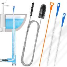 61 inch Double Ended Nylon Pipe Cleaner Brush, 25.2 inch Drain Snake Hair Clog Remover, 17.7 inch and 23.6 inch Sink Unblocker Brush