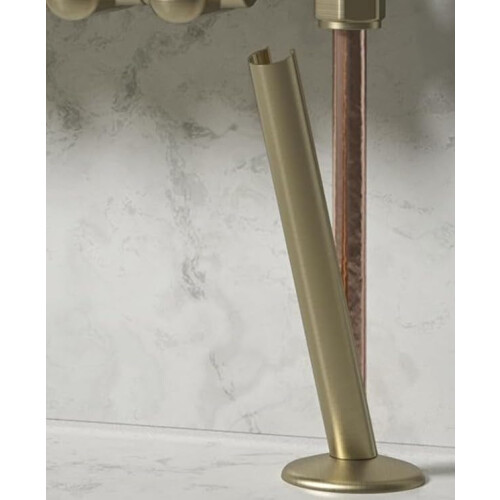 Corso Bathrooms Brushed Brass Radiator Pipe Covers and Collars, 15mm, 200mm Length, 2 Pack 1