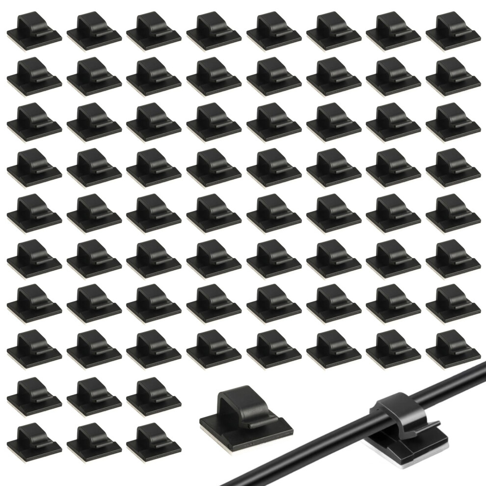 100 Pcs Self Adhesive Cable Clips, Flat Cable Management Clips, Sticky Cables Clip, Adhesive Wire Holder Tidy Clip Hooks For Car Office Outdoor Light 5001813433912