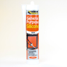 12X Everbuild General Purpose White Silicone Sealant Anti Fungal