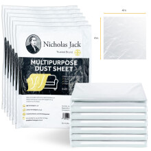 Pack of 6 Large Plastic Dust Sheets for Decorating 4m x 4m Decorators Polythene