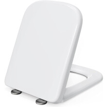 Pipishell Square Toilet Seat Soft Close, Heavy Duty Urea-Formaldehyde Anti-Bacterial with Stainless Adjustable Hinges - Quick Release, Simple Top Fix