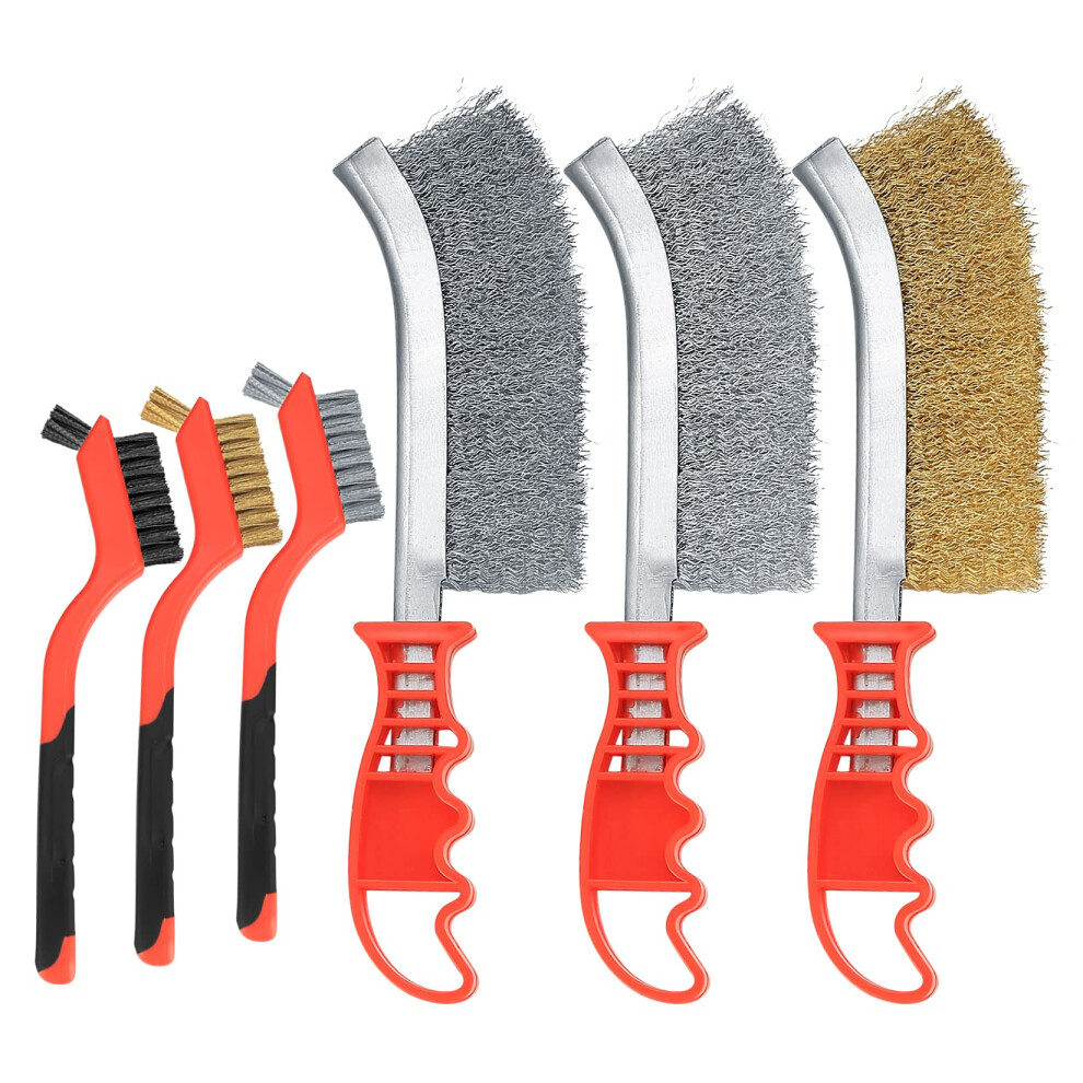 6 Pieces Wire Brushes For Cleaning, Stainless Steel Carbon Brass Nylon Scrubbing 5008889282468