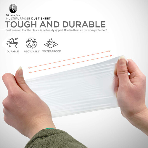 Pack of 6 Large Plastic Dust Sheets for Decorating 4m x 4m Decorators Polythene 1