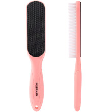 Pedicure Foot File Callus Remover with Soft Brush, DualSided Nano Glass, Ergonomic Pink Tool
