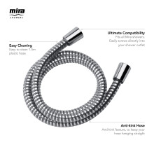 Mira Showers Zest Universal Shower Hose 15m Chrome