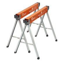 Bora Workhorse Saw Horses 2 Pack Folding Heavy Duty Legs, Metal Saw Horse with 2x4 Bracket Professional Saw Horse for Woodworking Carpenters Contract