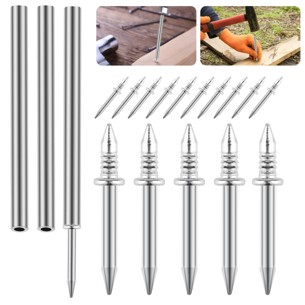 300 Pcs Skirting Board Nails, Double-Head Skirting Thread Seamless Nails, Double Headed No Trace Nails, Invisible Security Screws Skirting Line Nails 91971883