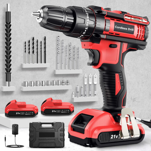 Cordless Drill Driver 21V, Cordless Hammer Drill w