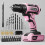 Pink Cordless Drill Set, 20V Electric Drill for Wo 1