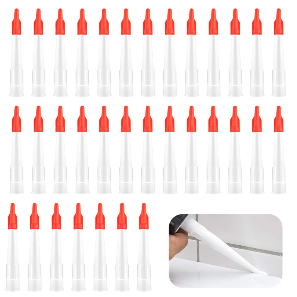 28Pcs Silicone Nozzles With Caulk Cap Covers, Caulking Nozzles For Silicone Sealant Nozzle Tube Nozzlesfinishing Sealing Finisher Nozzle For Mastic 5051226560088