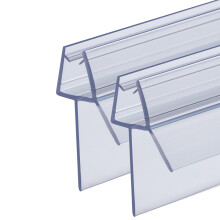 QOROCO Shower Door Seal Strip 2Pcs 80 cm for 4-6mm Glass, Covers up to 20mm Gap Shower Screen Seal Strip Replacement Rubber Plastic Bath Shower Scree