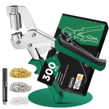 Professional Eyelet Punch Kit - Tonmifr 10mm Grommet Hole Punch Plier with 300pcs Metal Grommet Eyelets, Ideal for Punching Holes in PVC Banners, Tar