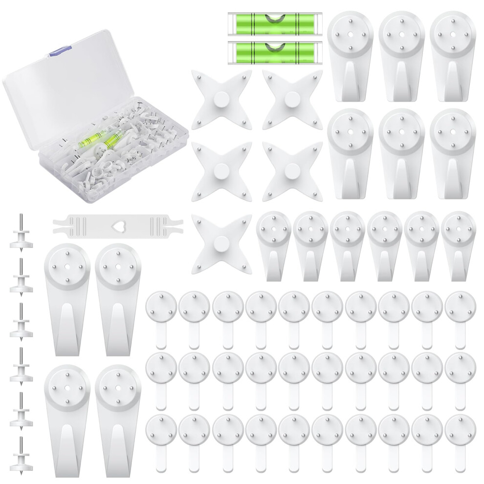 Uniclife 60 Pcs Non-Trace Picture Hooks For Hard Wall, Picture Hanging Kit, Non-Trace Wall Hooks With Nails 5051226584114