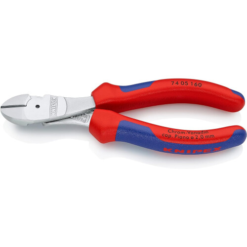 Knipex KNIPEX High Leverage Diagonal Cutter Chrome-Plated with Multi-Component Handles 160 mm, 74 05 160
