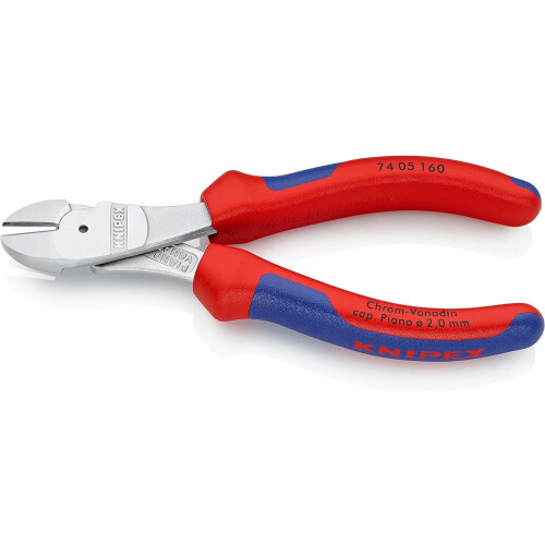 Knipex KNIPEX High Leverage Diagonal Cutter Chrome-Plated with Multi-Component Handles 160 mm, 74 05 160 1